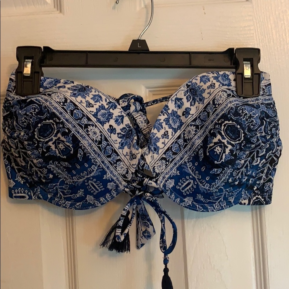 Blue bikini top